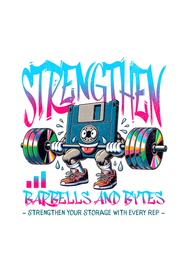 Barbells & Bytes T-Shirt | Techie Fitness Freak Tee