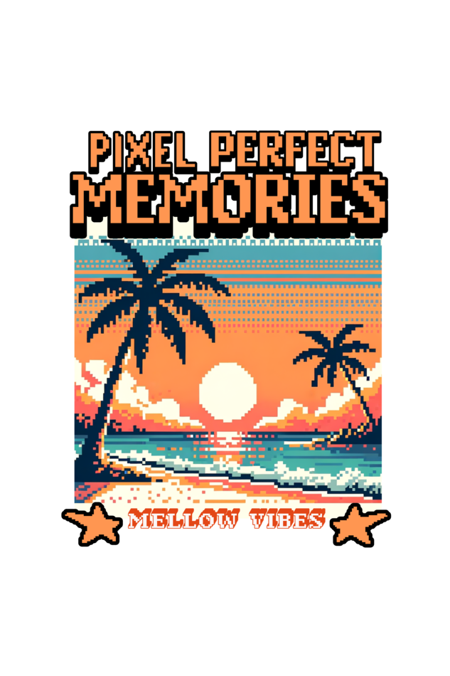 Pixel Perfect Memories T-Shirt | Retro Beach Vibes