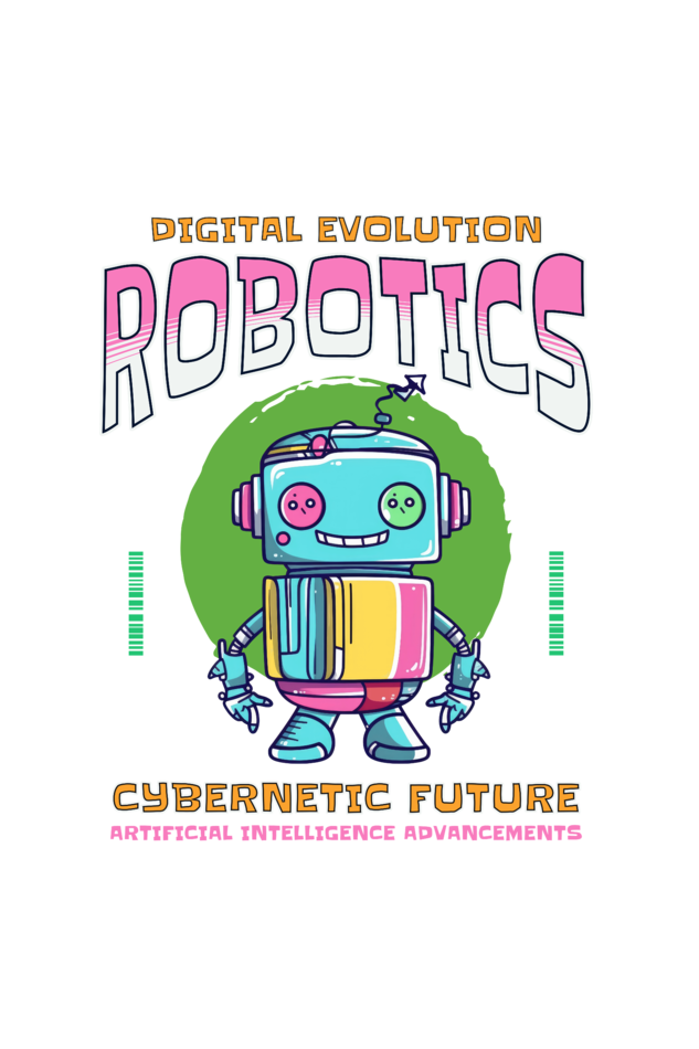 Digital Evolution T-Shirt | Futuristic Robot Design