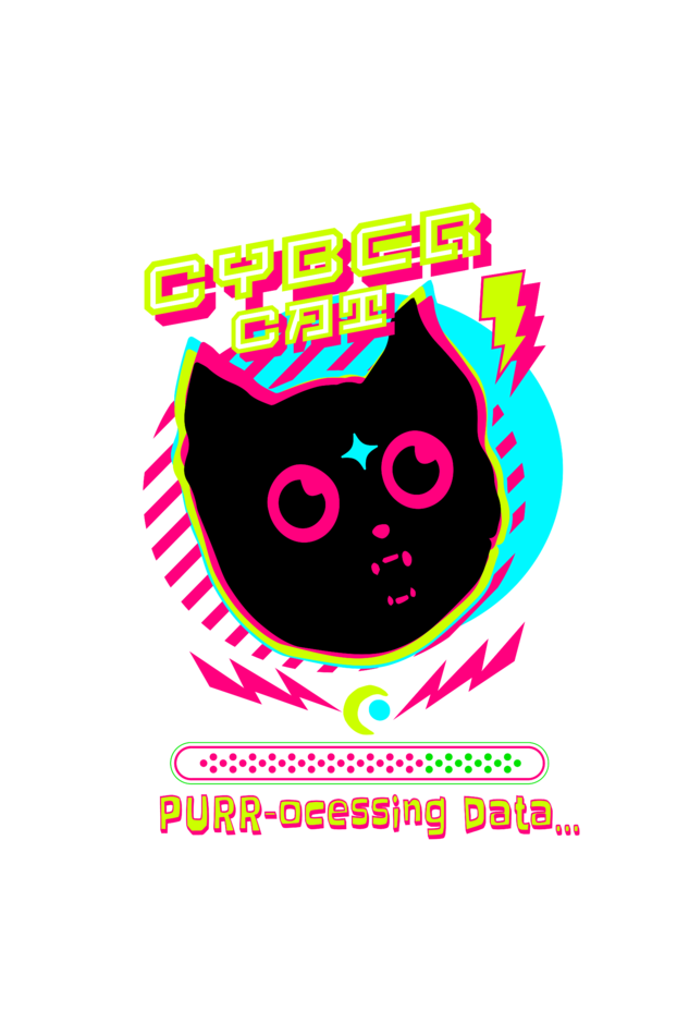 Cyber Cat T-Shirt | Funny Tech-Inspired Cat Design