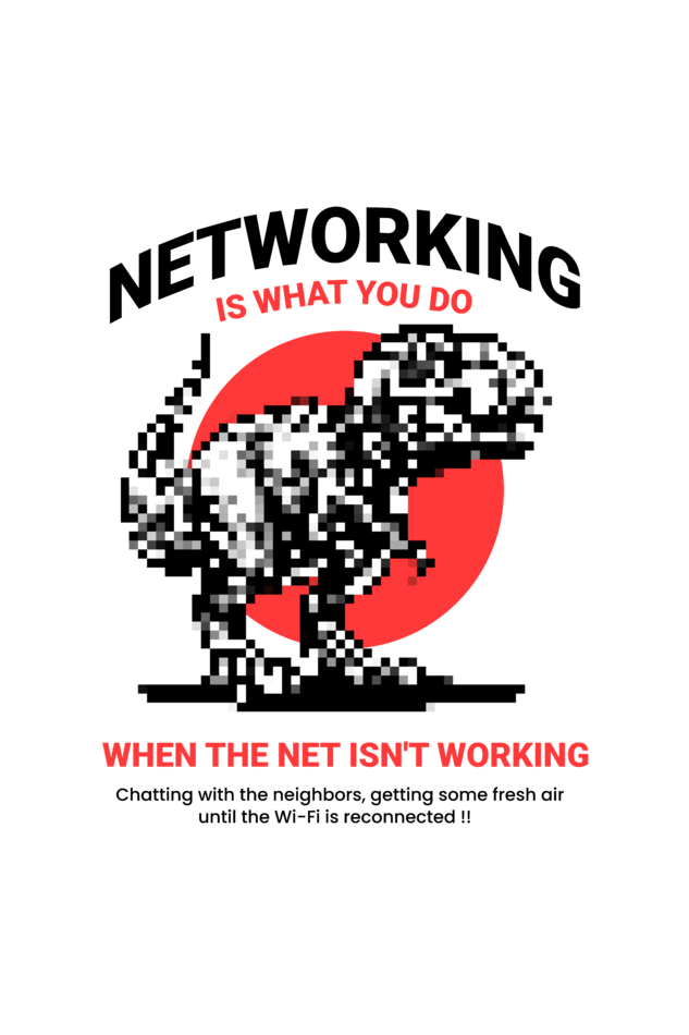 Networking Dino T-Shirt | Funny Internet-Inspired Tee