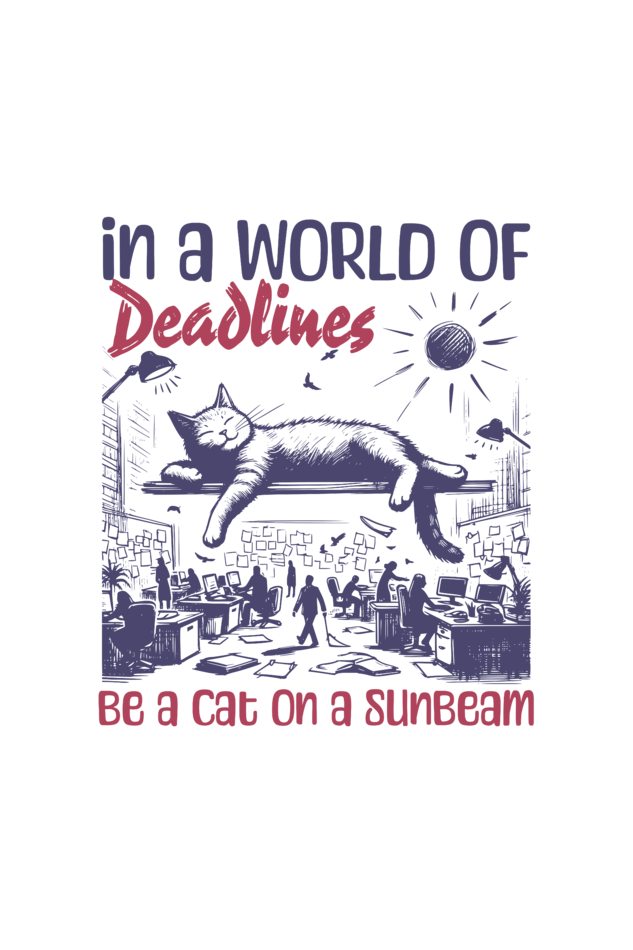Cat on a Sunbeam T-Shirt | Fun Hustler’s Life Pun