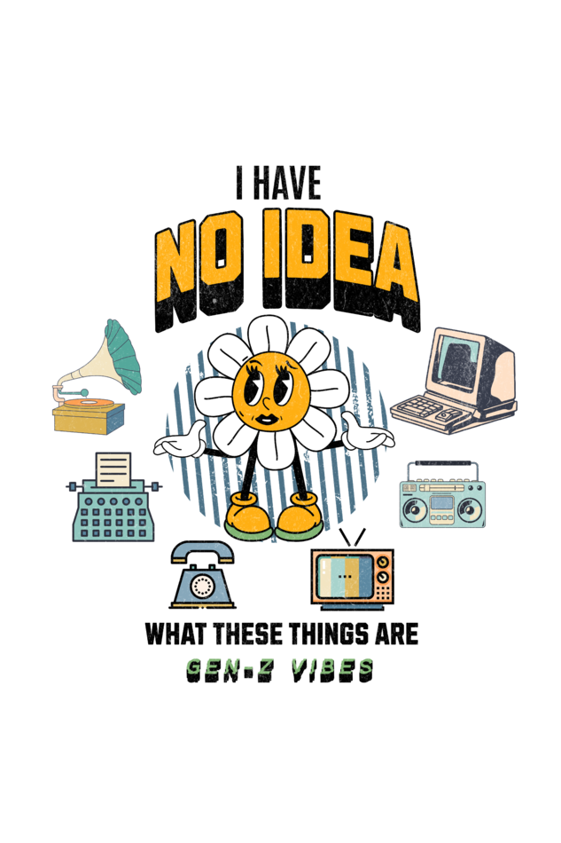 No Idea Retro Gadgets | Gen Z Tech T-Shirt