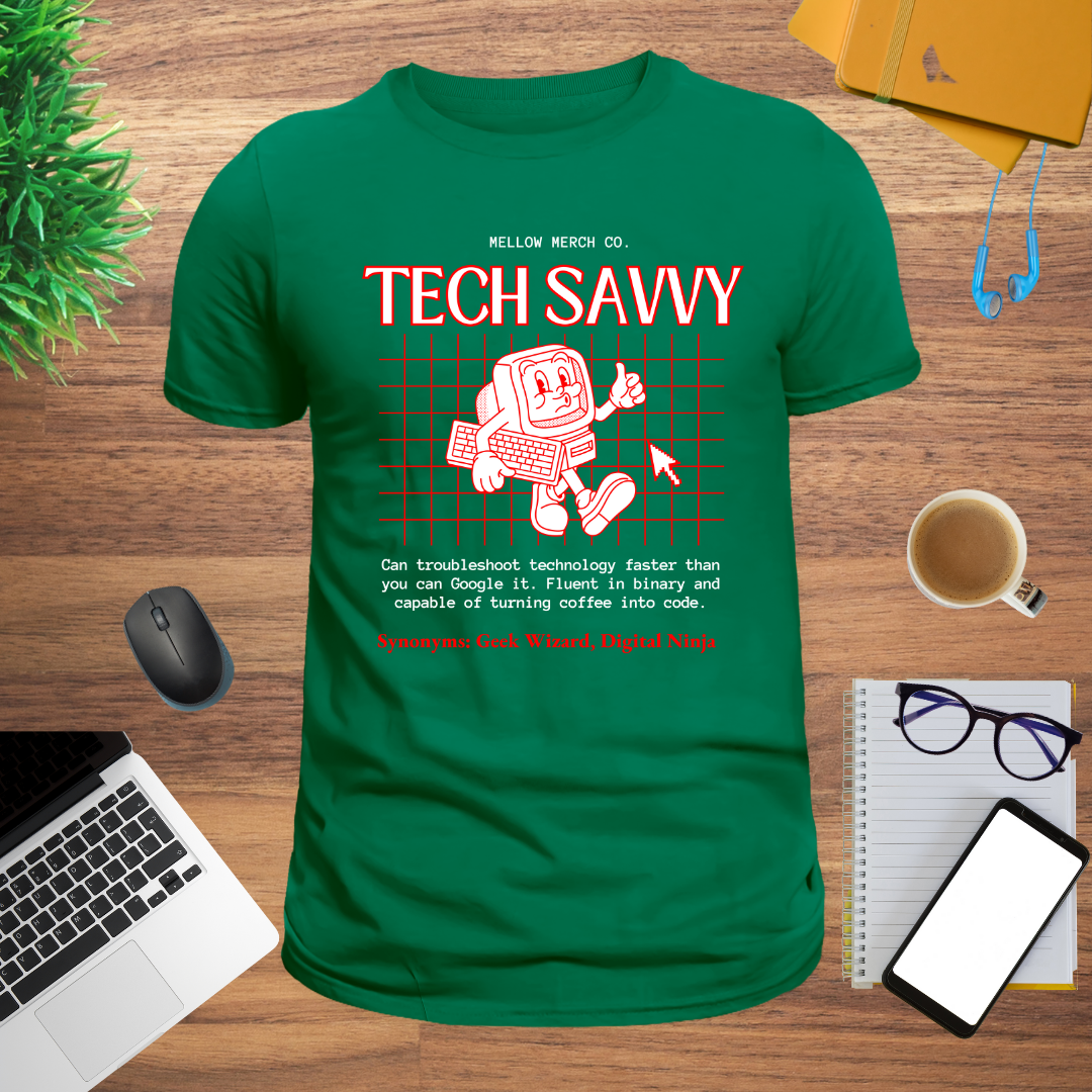 Tech-Savvy – Geek Wizard & Digital Ninja T-Shirt