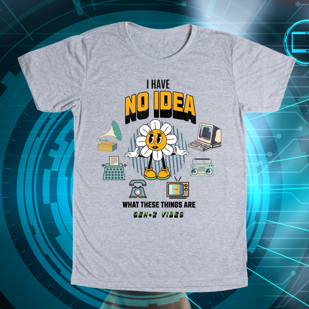 No Idea Retro Gadgets | Gen Z Tech T-Shirt