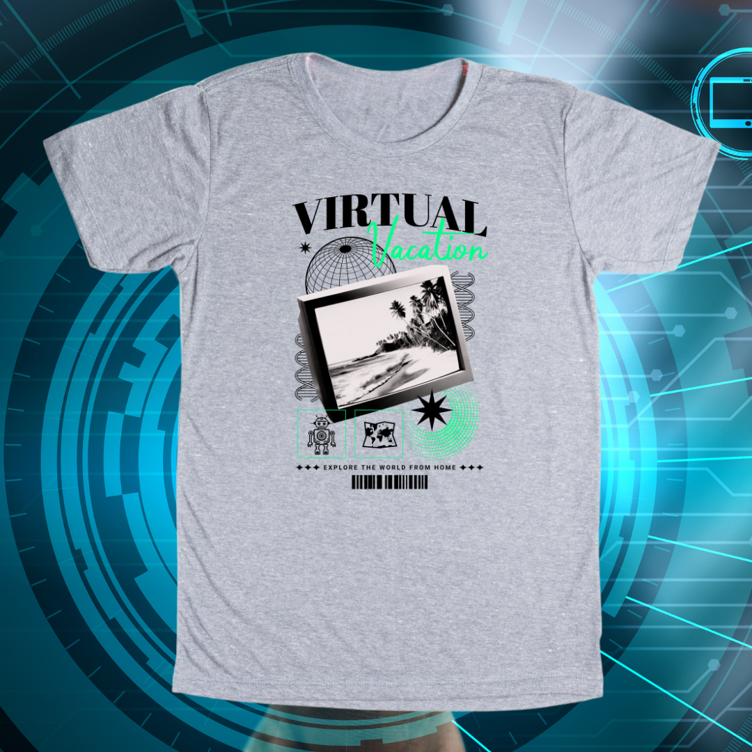 Virtual Vacation T-Shirt | Explore the World Virtually