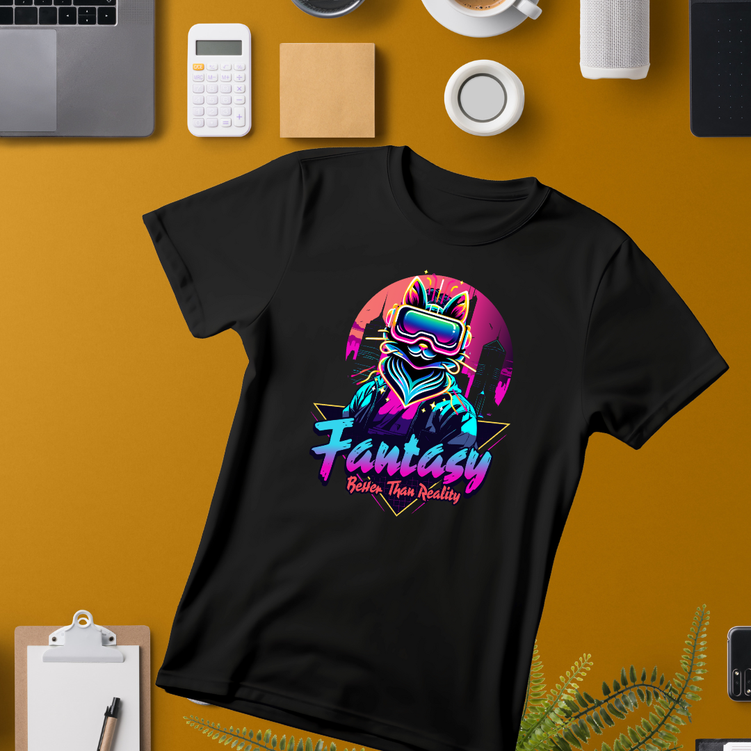 Fantasy Better Than Reality T-Shirt | Neon Life Pun
