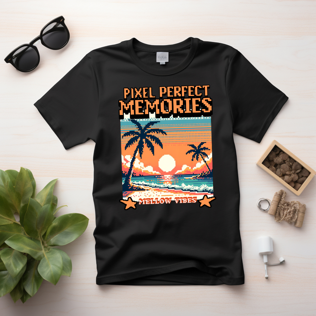 Pixel Perfect Memories T-Shirt | Retro Beach Vibes