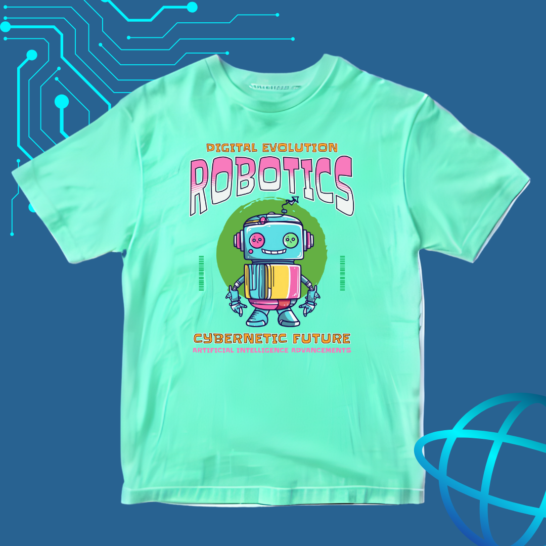 Digital Evolution T-Shirt | Futuristic Robot Design