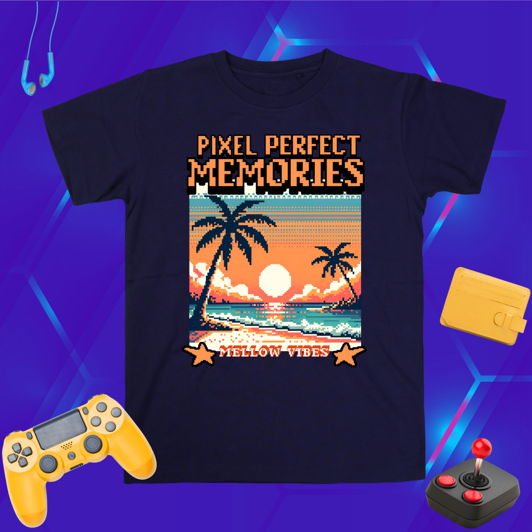 Pixel Perfect Memories T-Shirt | Retro Beach Vibes