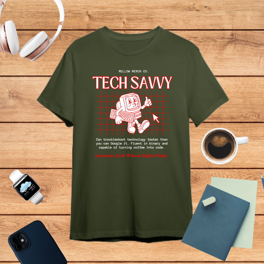 Tech-Savvy – Geek Wizard & Digital Ninja T-Shirt