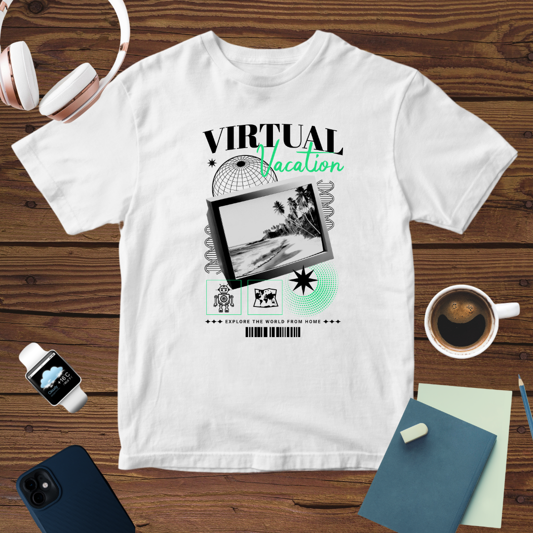 Virtual Vacation T-Shirt | Explore the World Virtually