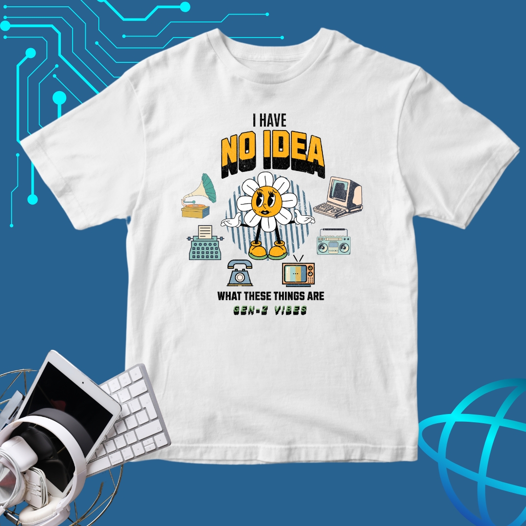 No Idea Retro Gadgets | Gen Z Tech T-Shirt