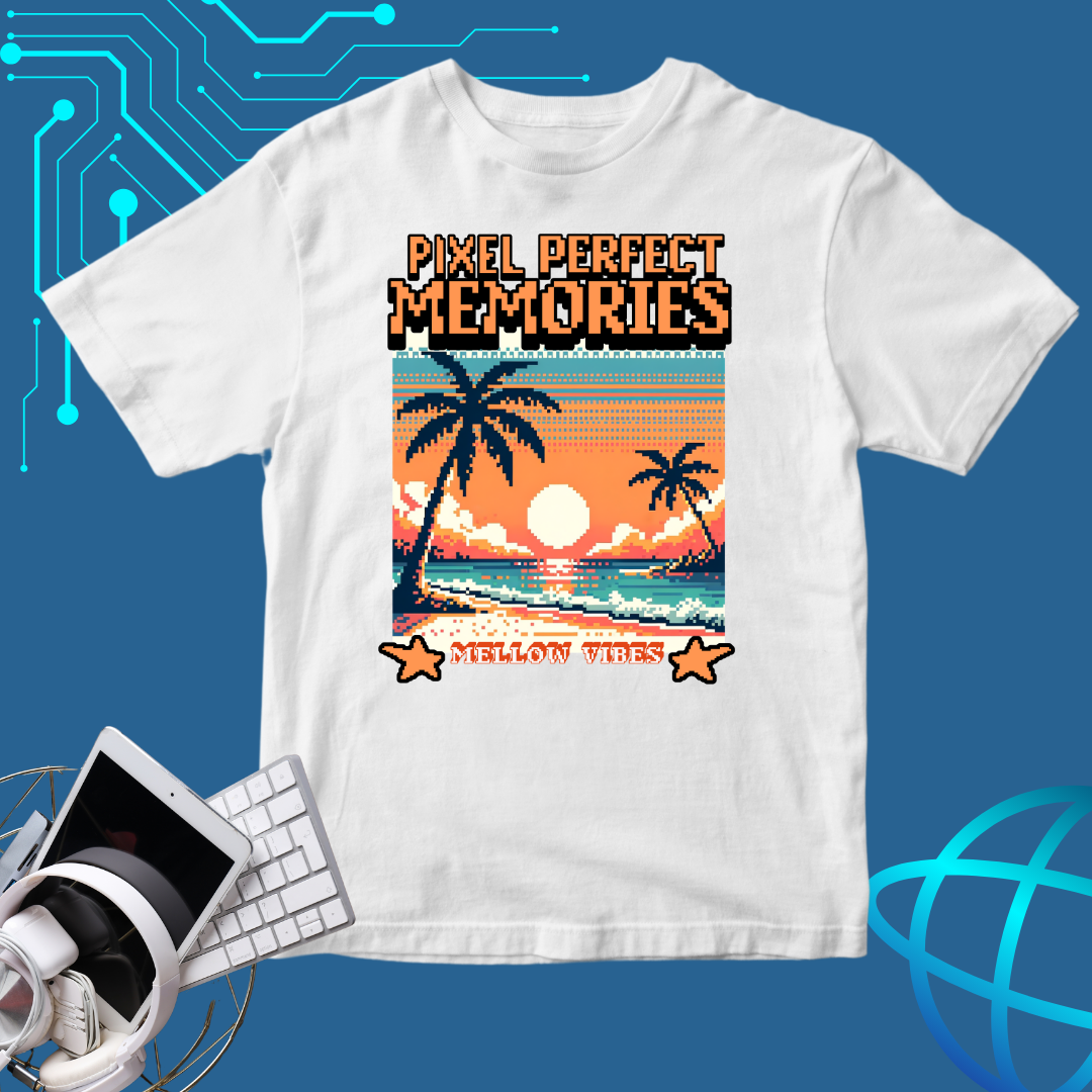 Pixel Perfect Memories T-Shirt | Retro Beach Vibes