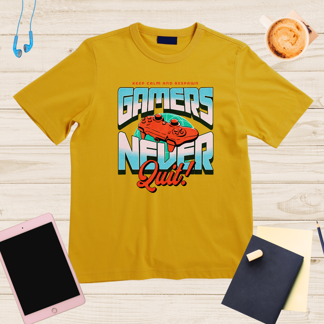 Gamers Never Quit T-Shirt | Keep Calm and Respawn