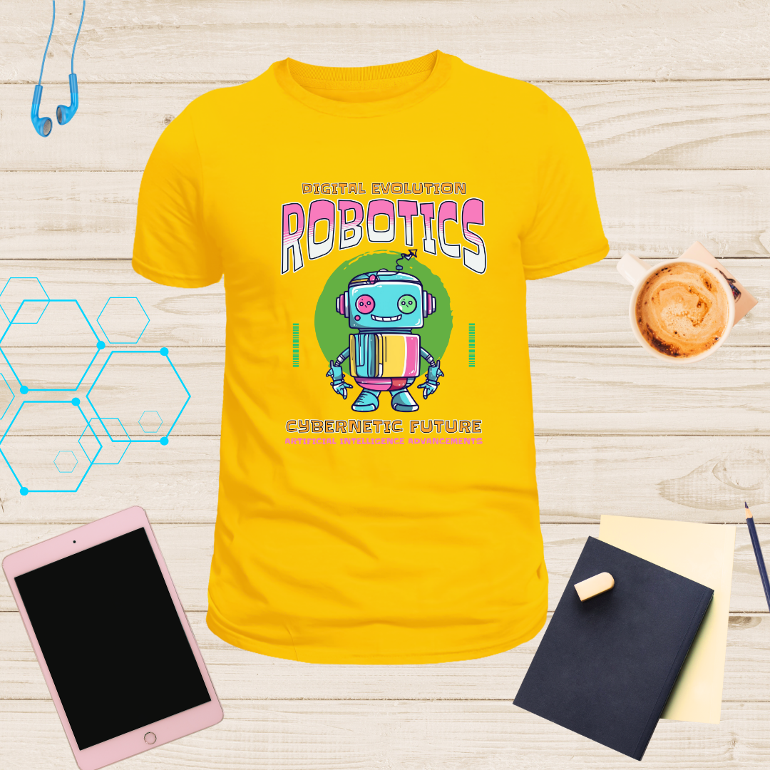 Digital Evolution T-Shirt | Futuristic Robot Design