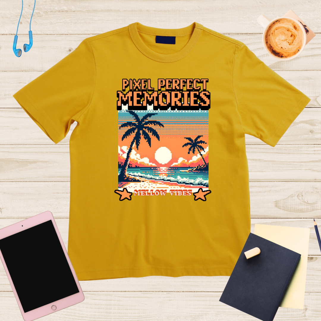 Pixel Perfect Memories T-Shirt | Retro Beach Vibes