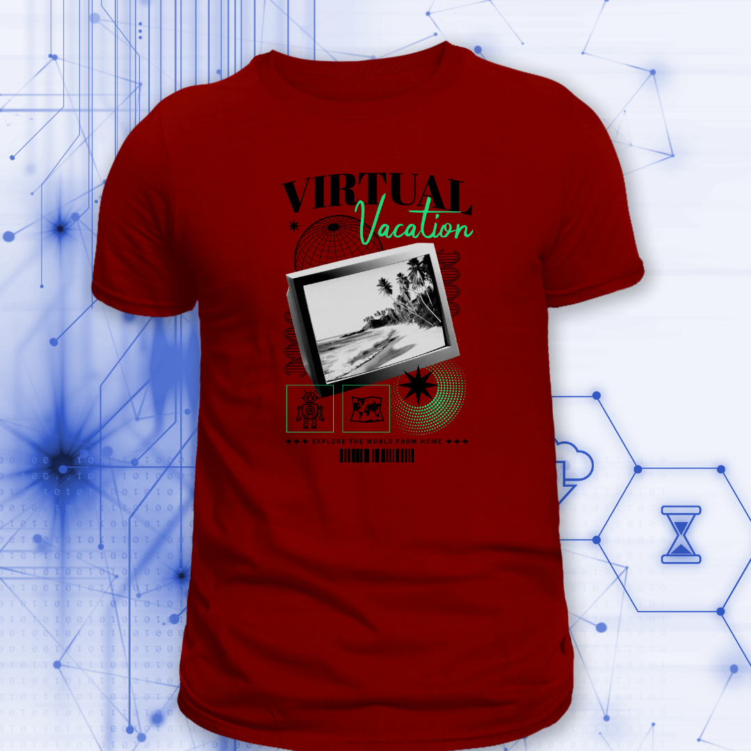 Virtual Vacation T-Shirt | Explore the World Virtually