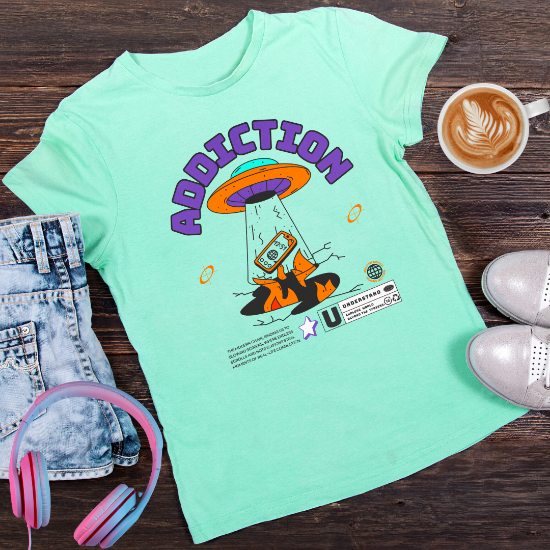 Addiction – The Modern Chain | Thought-Provoking Tech & Digital Detox T-Shirt